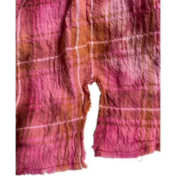 Anthropologie Plaid Oversized Fuchsia Pink Blouse - Picture 9 of 13